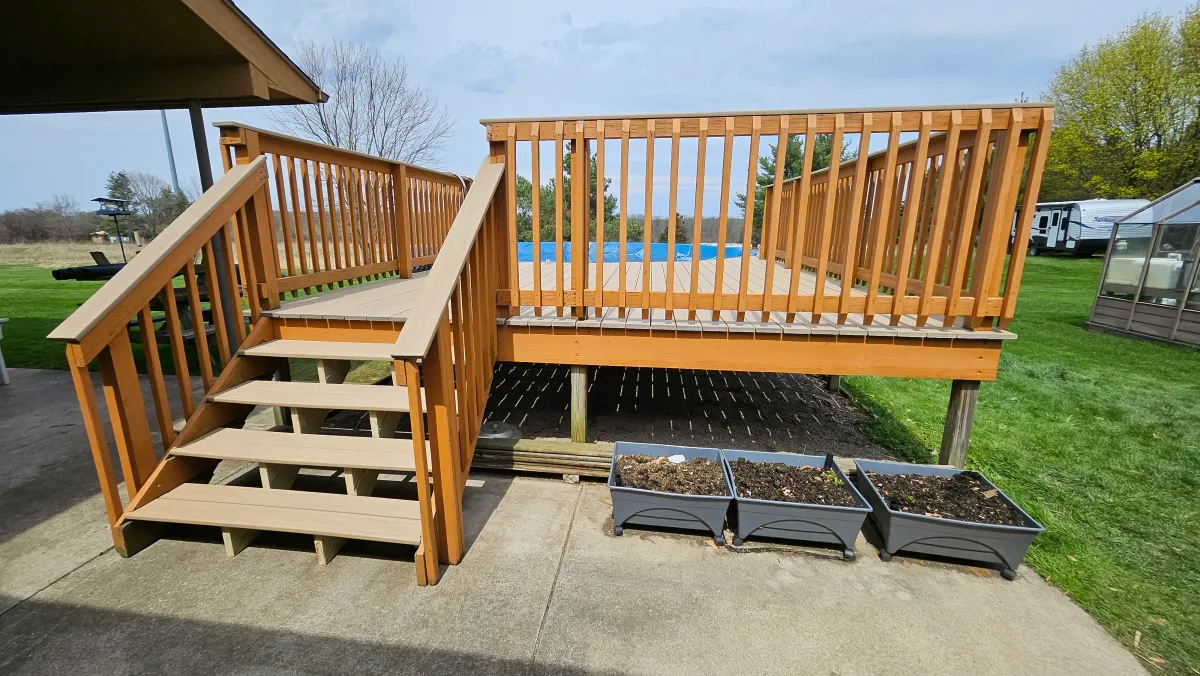 New raised cedar deck by Drexler Home Services in Rochester NY